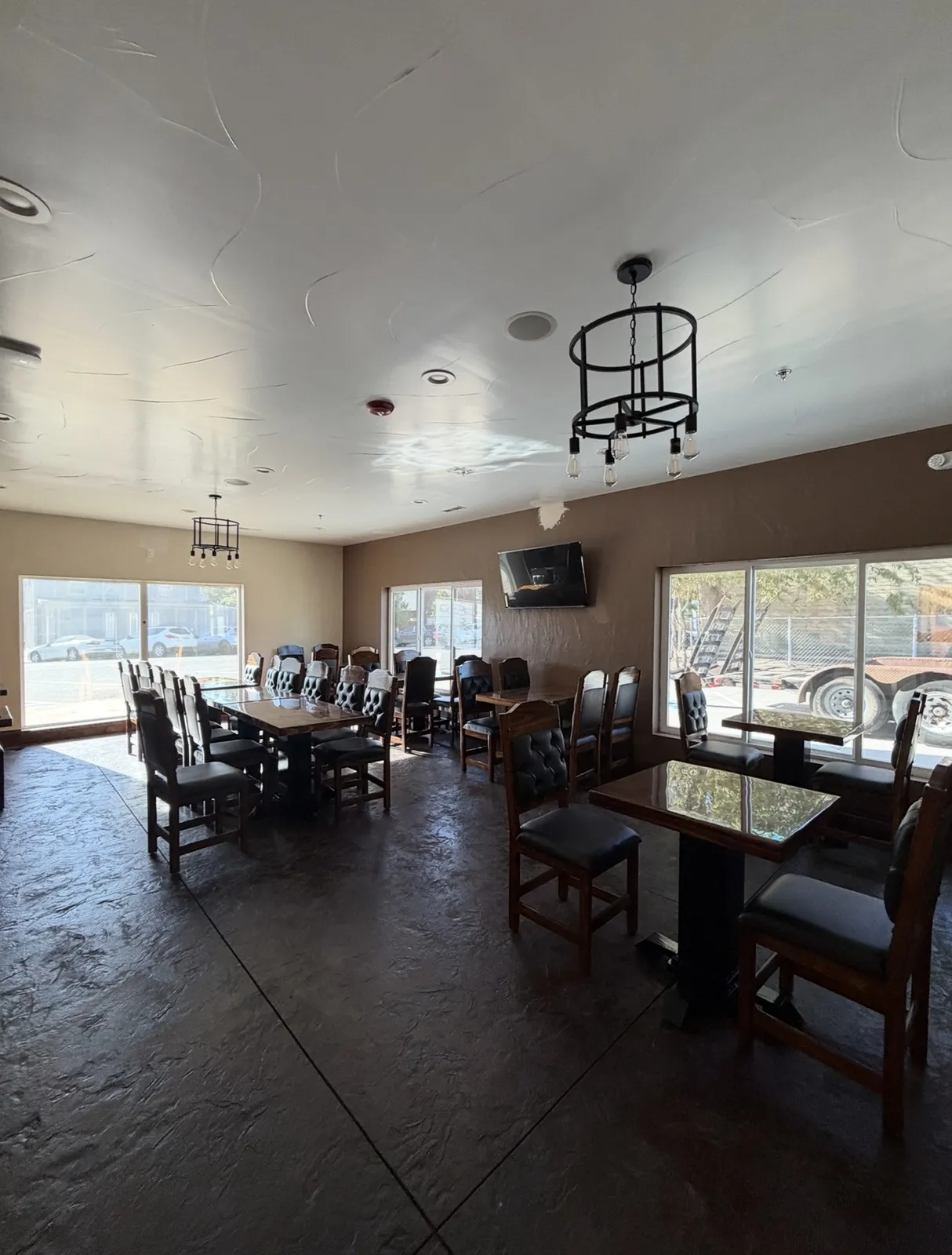 Residential solar window film installed across a dining room's windows