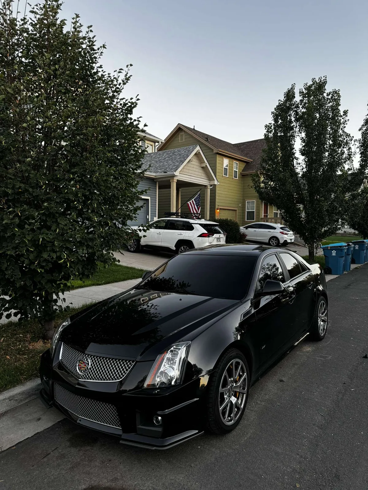 Customized black Cadillac CTS-V photographed after appearance work